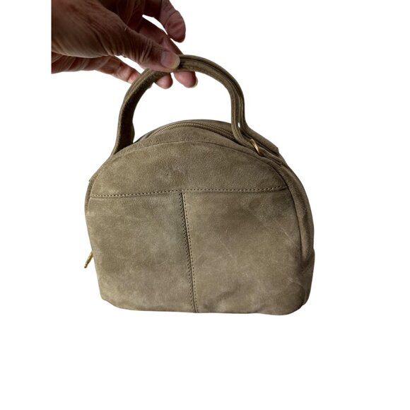 Vintage beige suede purse with basset hound zipper pulls - Picture 6 of 10